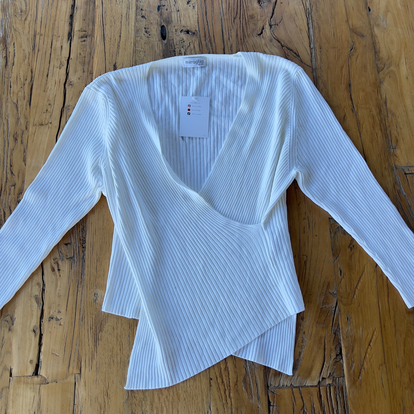 white ribbed knit