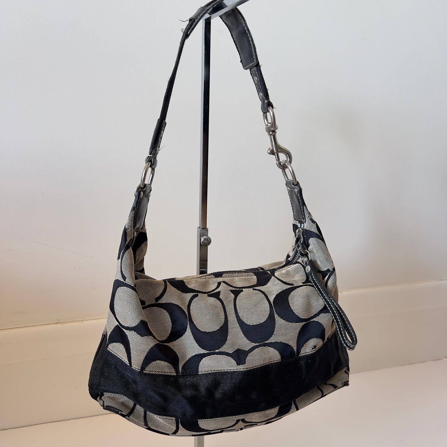 black signature Coach hobo bag