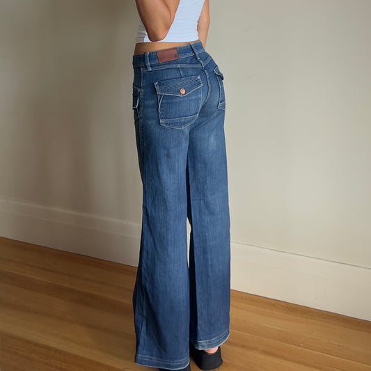 denim wide leg jeans