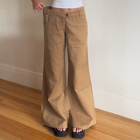 deadstock tan wide leg jeans