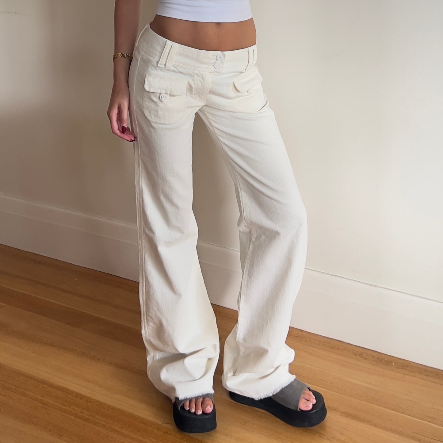 deadstock cream corduroy jeans