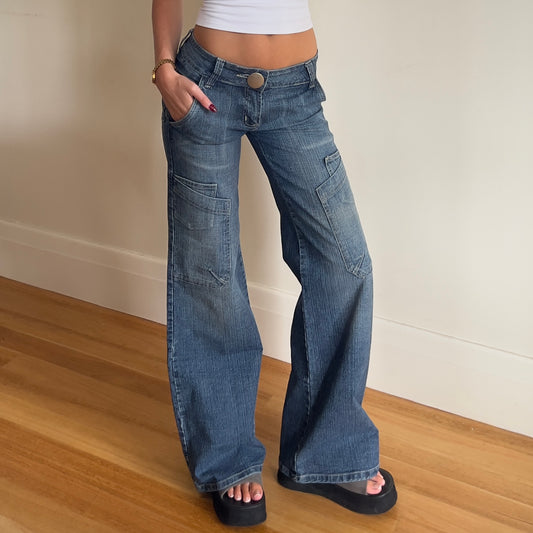 low rise wide leg jeans