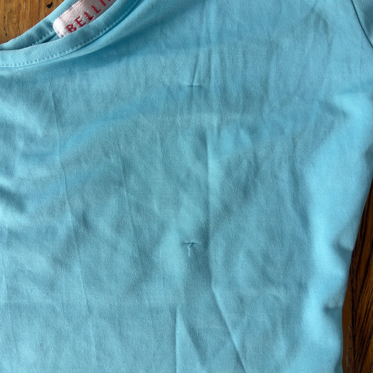 blue wide neck tee