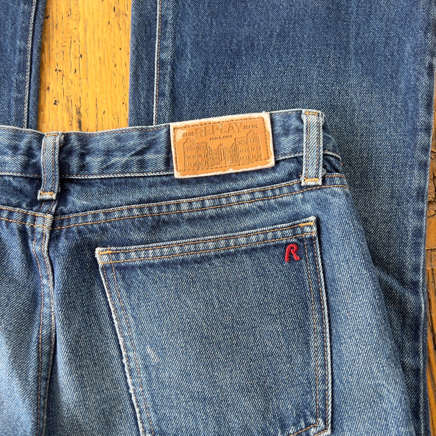 low rise flared jeans