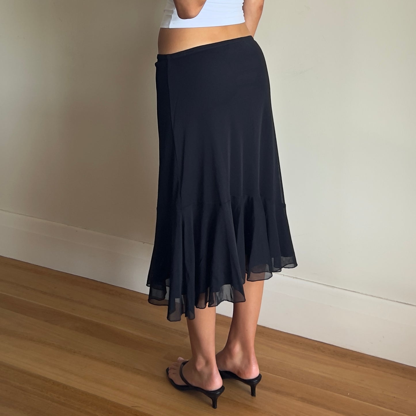 black midi skirt