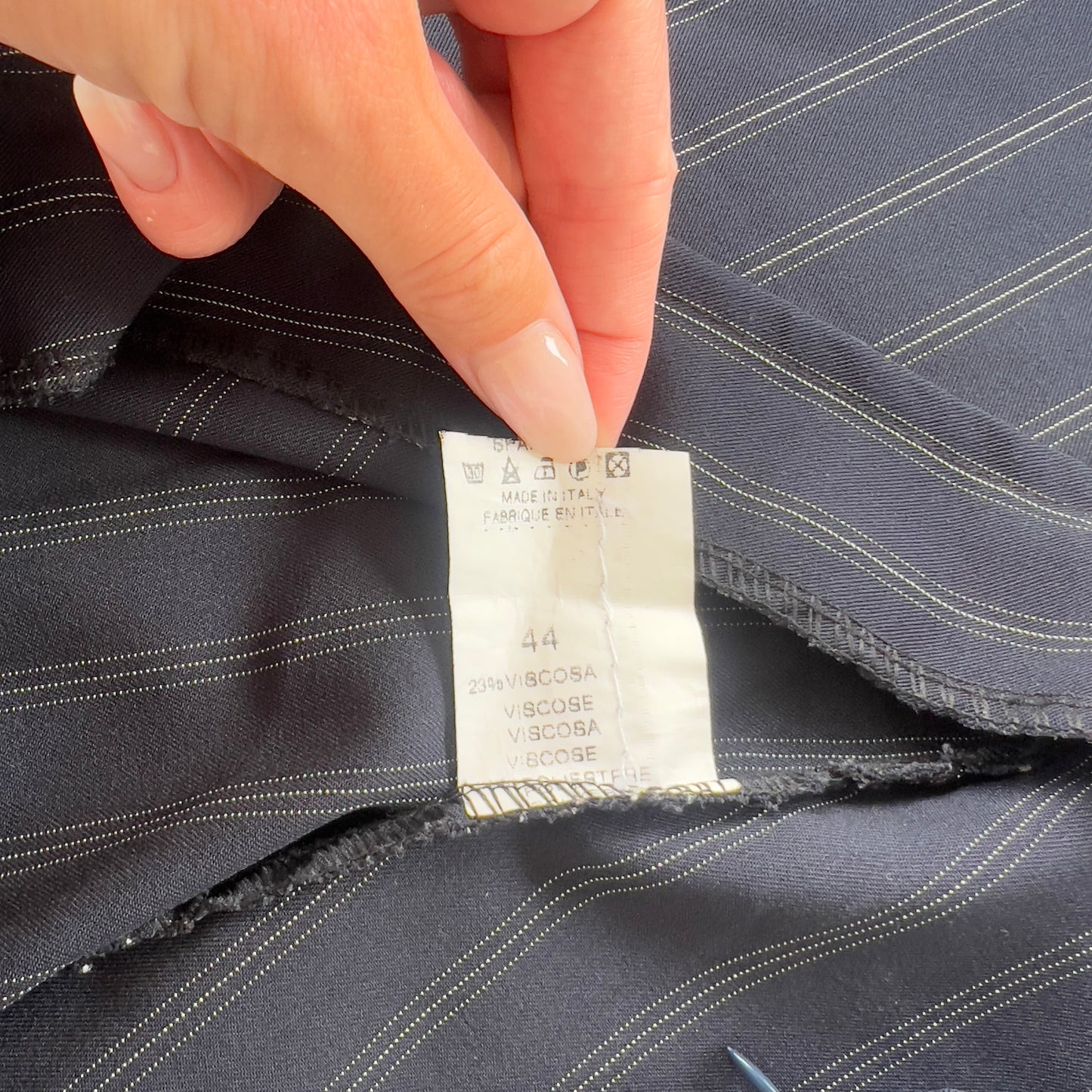 flared pinstripe trousers