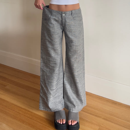 grey wide leg pants