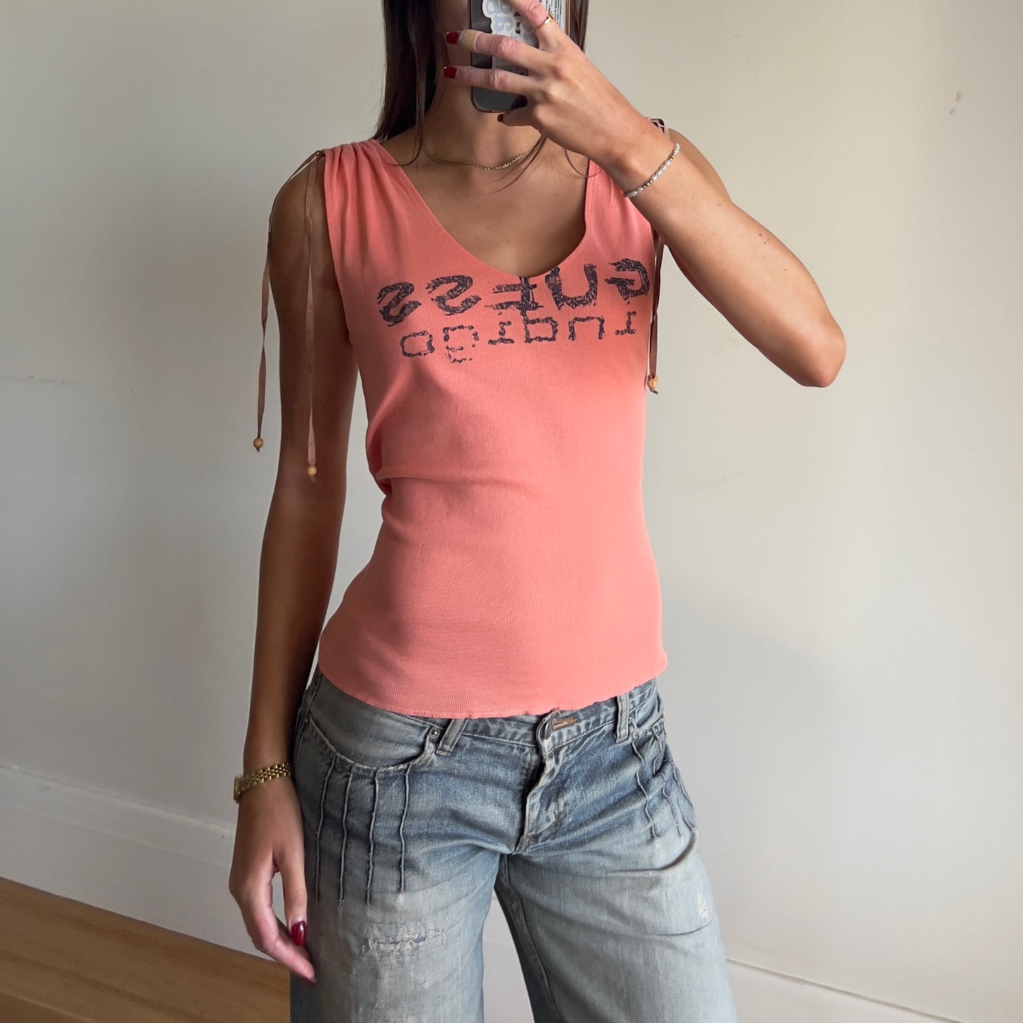 peach Guess Jeans top