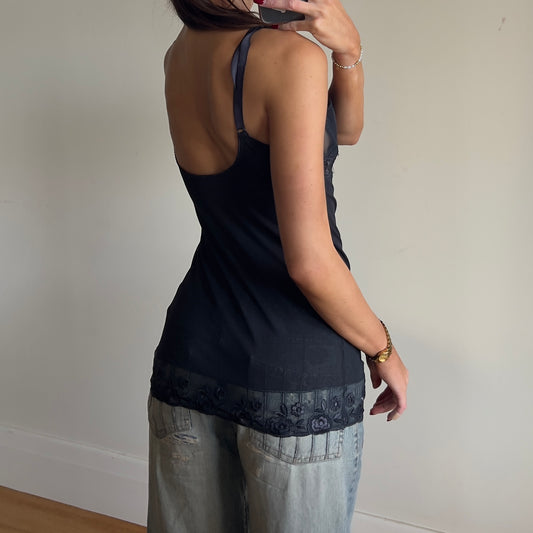 black bustier cami top