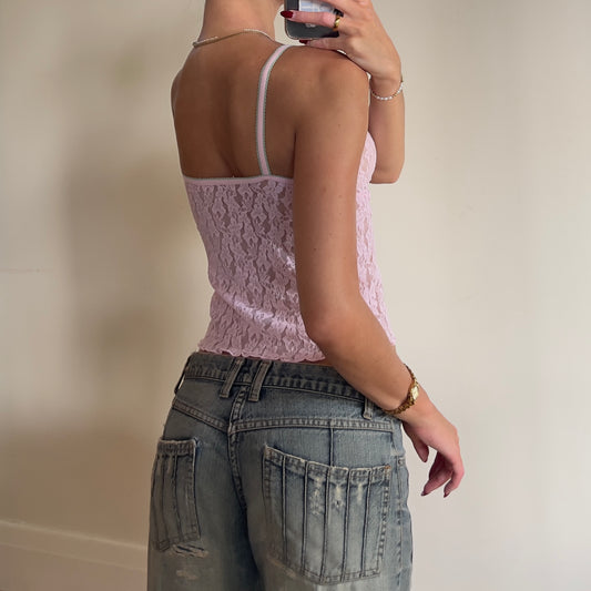 pink lace cami