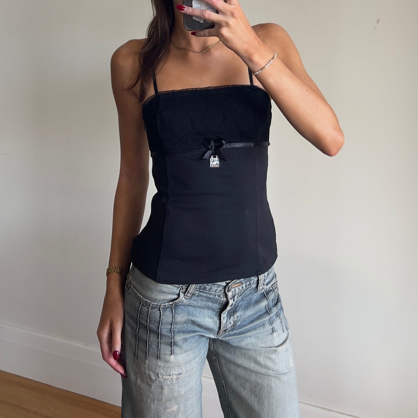 black lace cami