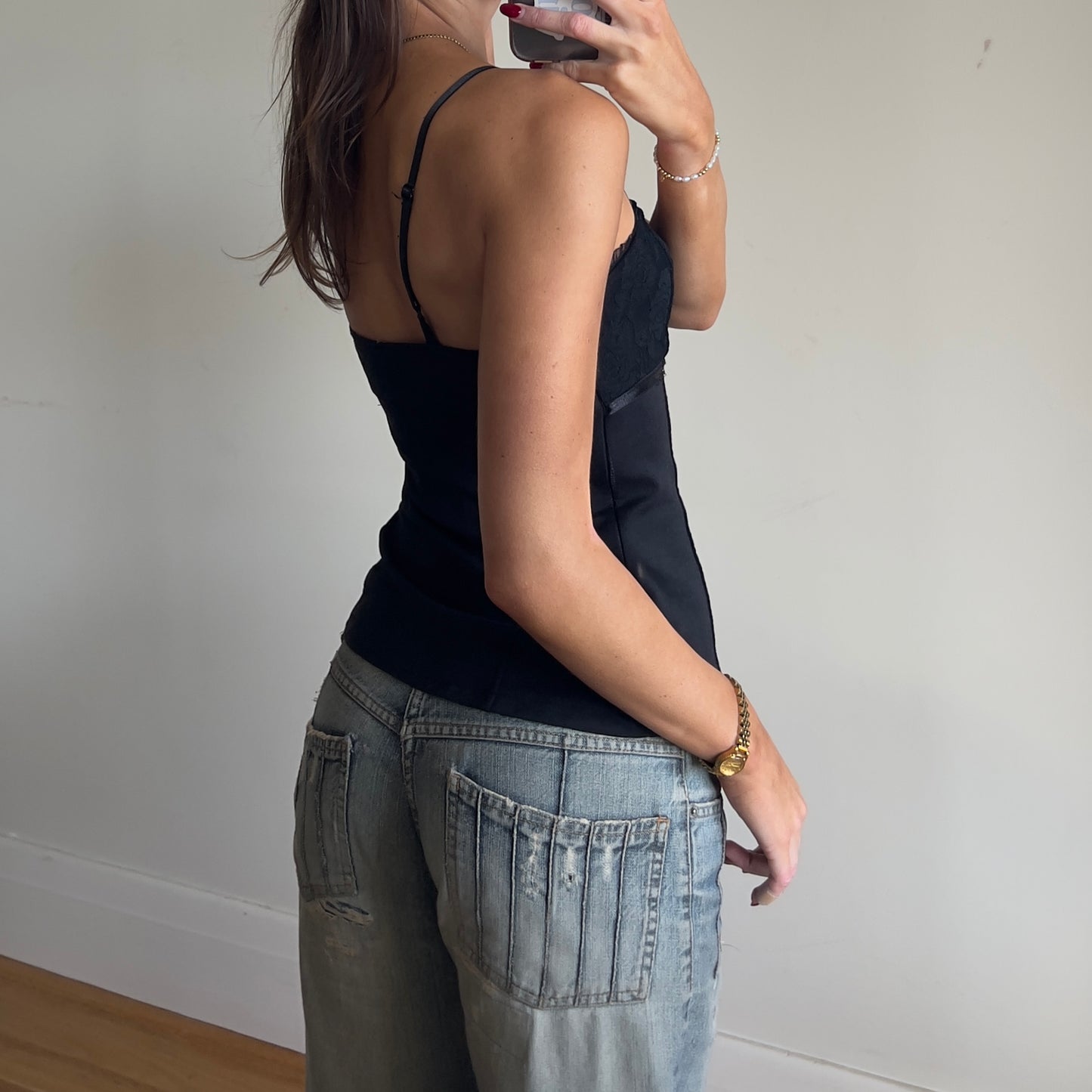 black lace cami