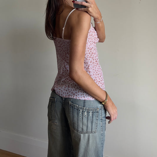 pink leopard print cami