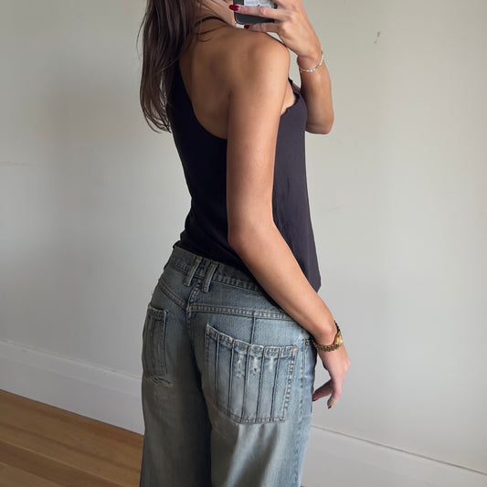 cut out high neck tank