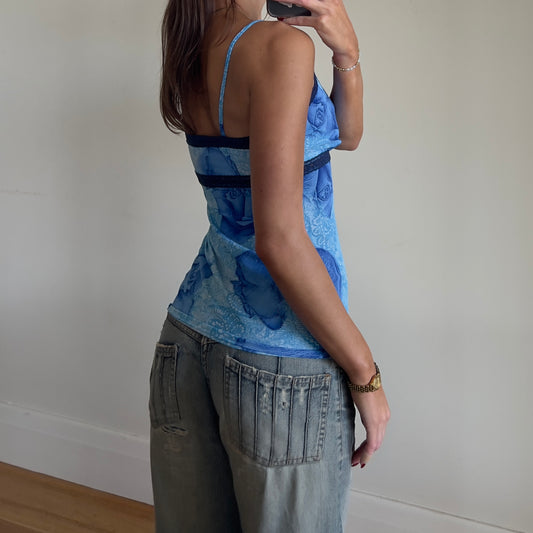 floral blue cami