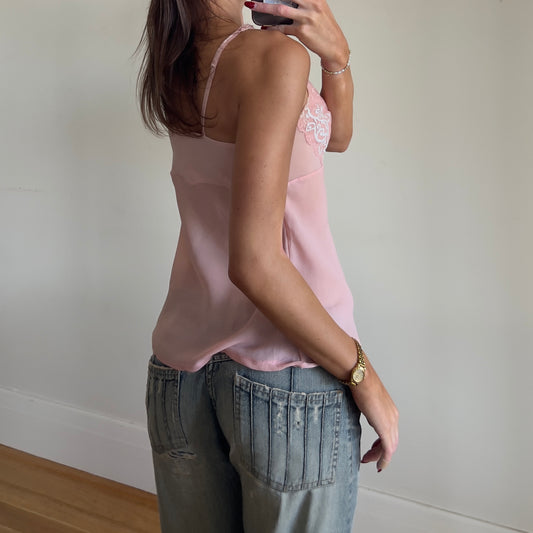 pink lace cami