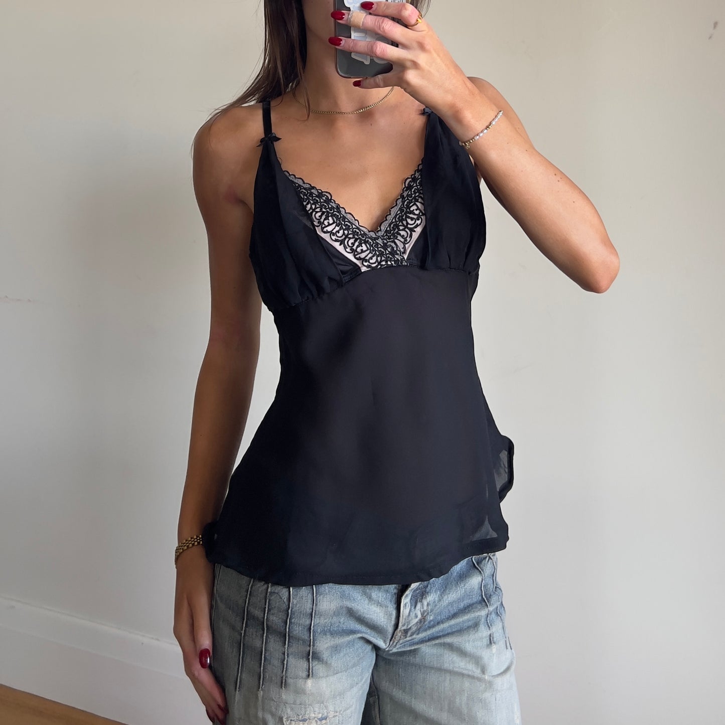 black mesh cami