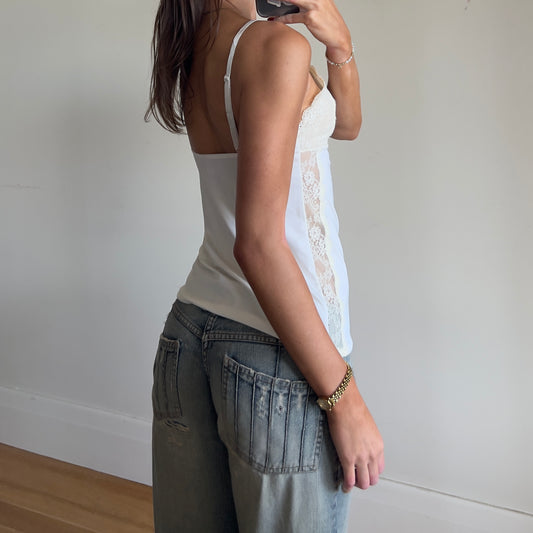 white lace cami