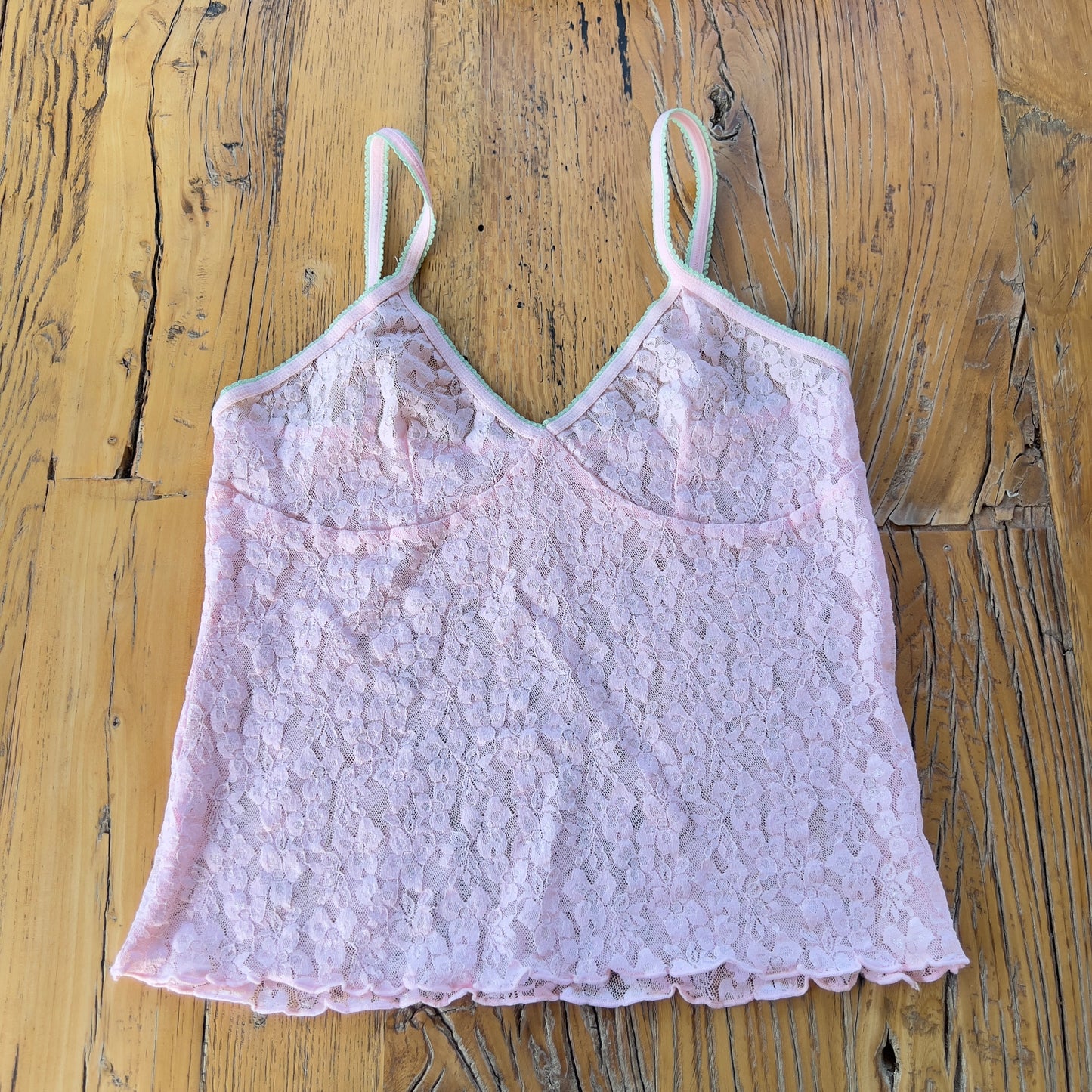 pink lace cami