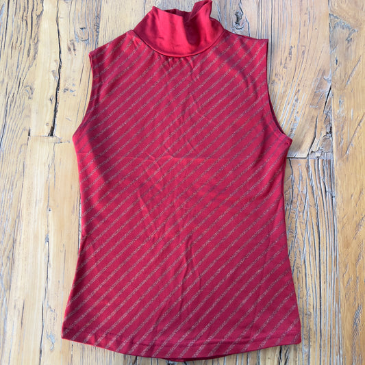 90s red high neck tank