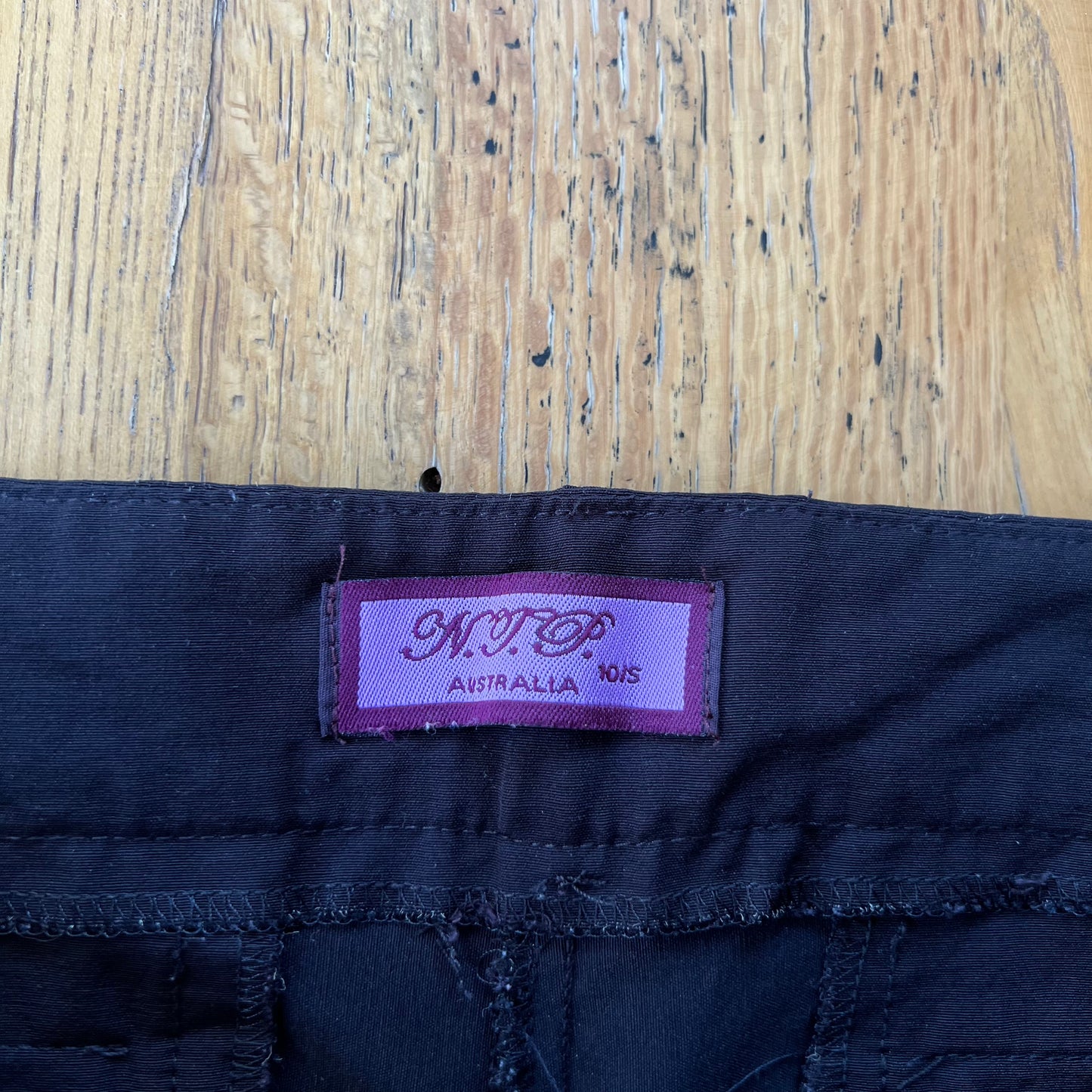 black flared trousers