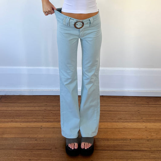 blue buckle pants