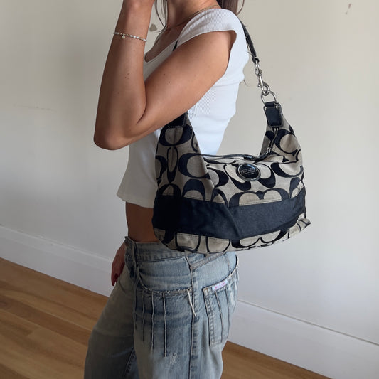 black signature Coach hobo bag