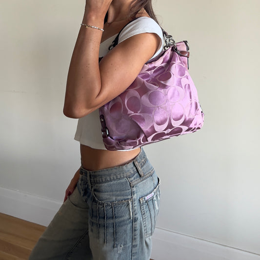 purple signature Coach bag