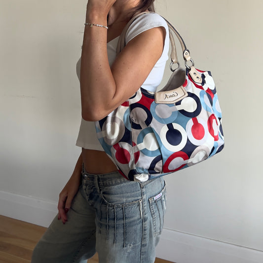 multi coloured Coach hobo bag