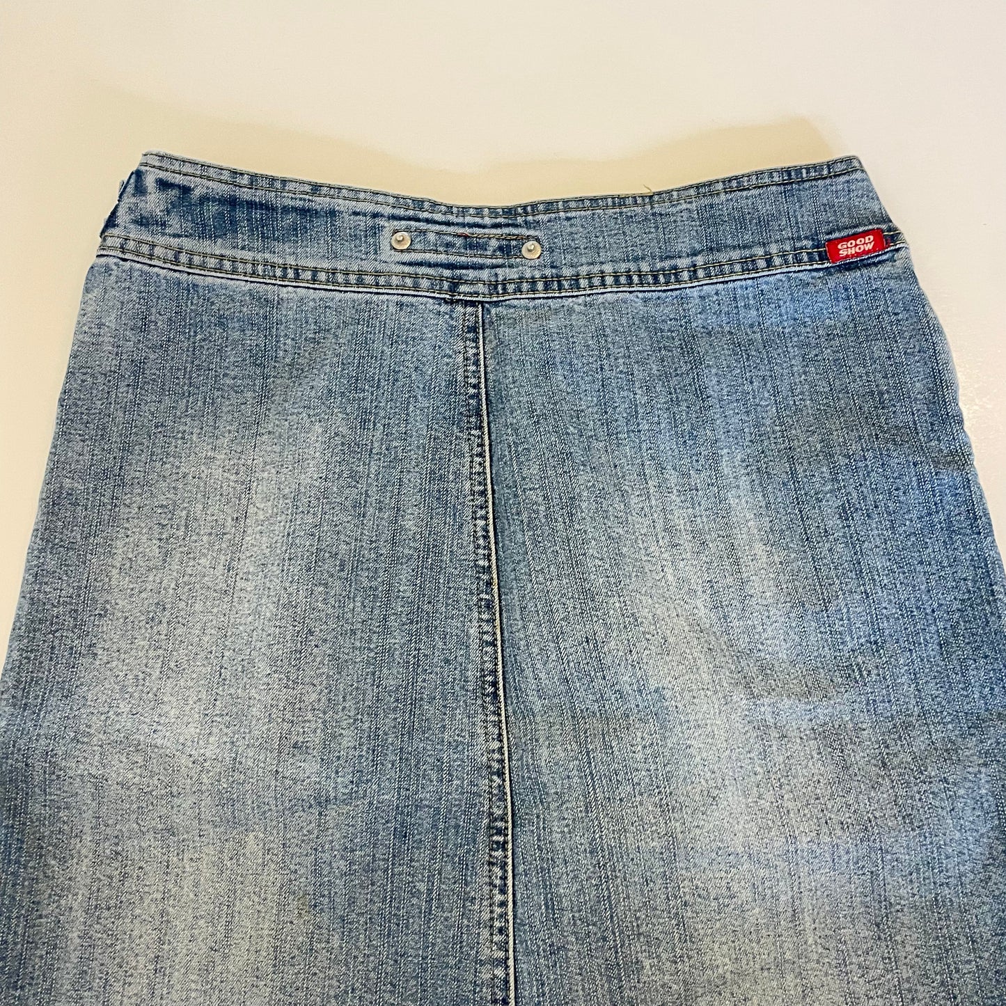 y2k denim midi skirt