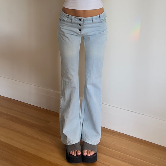 light wash flared jeans