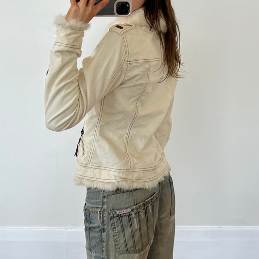 cream fur corduroy jacket