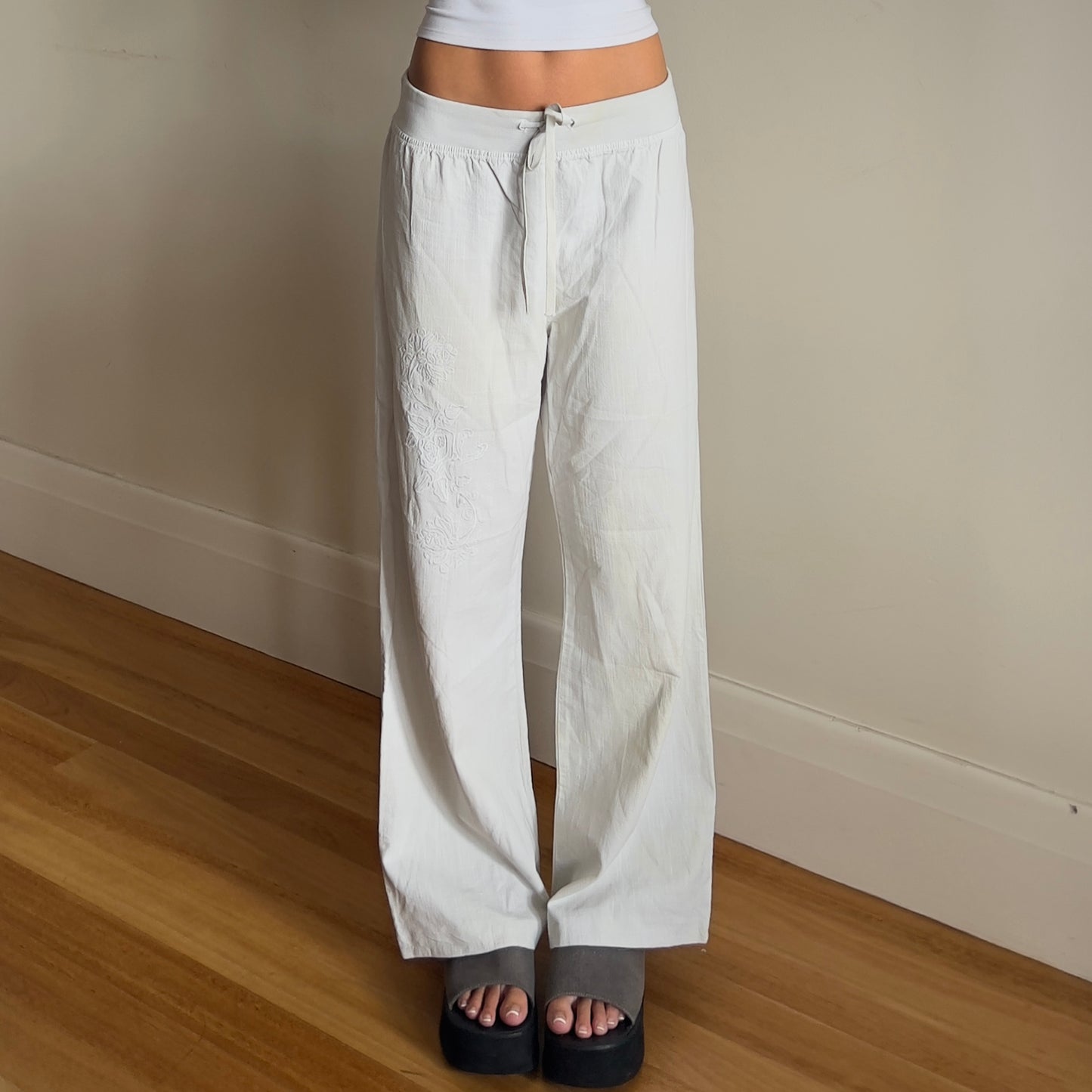 wide leg cotton pants