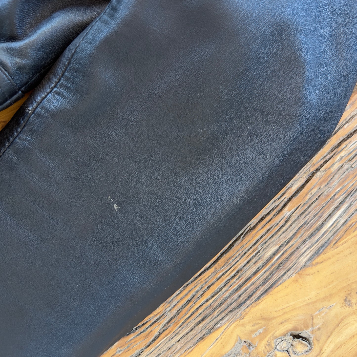 black leather jacket