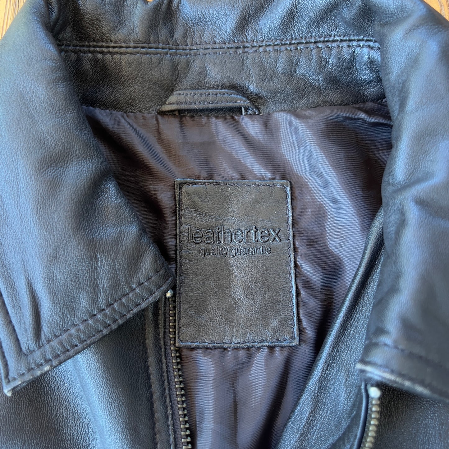 black leather jacket