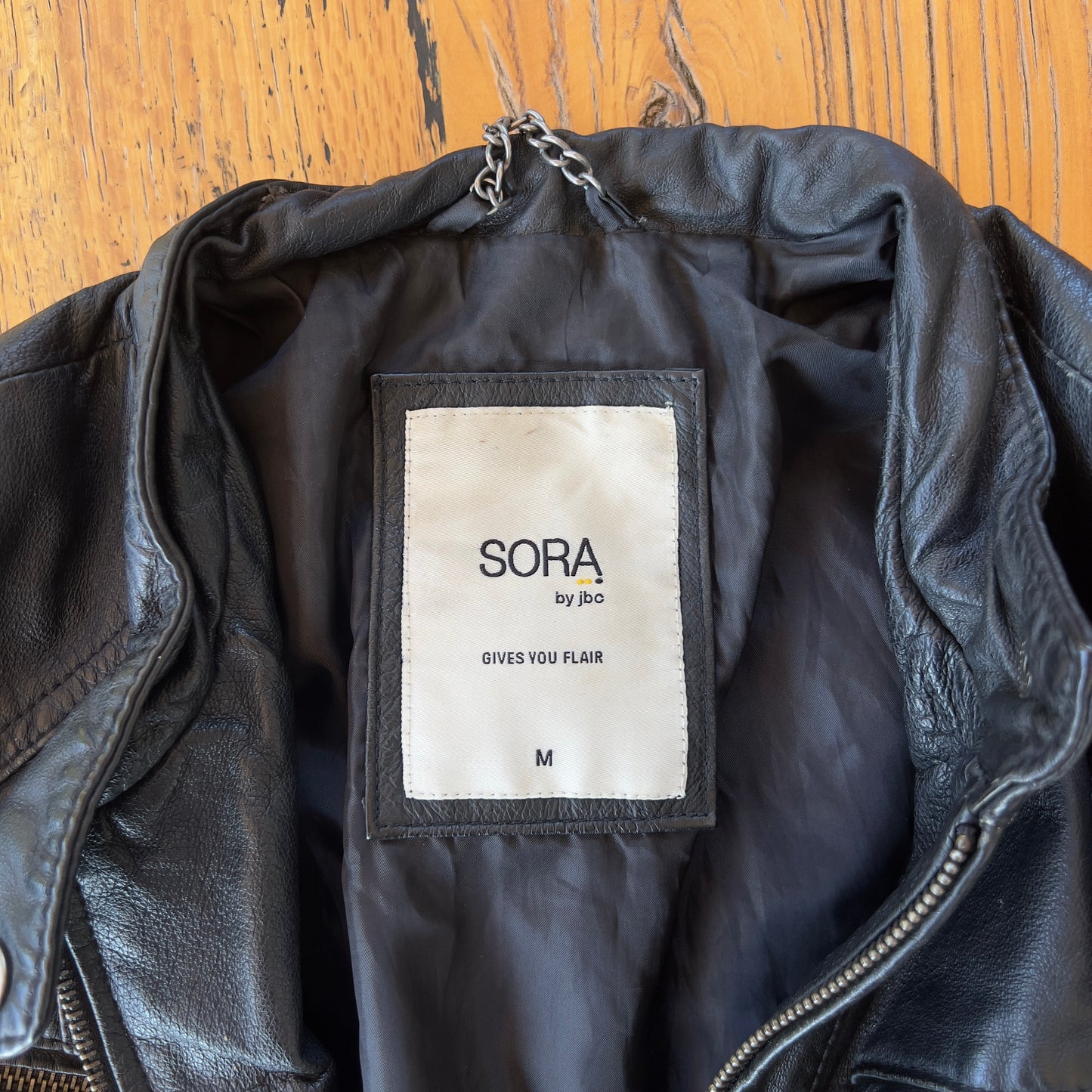 black moto leather jacket
