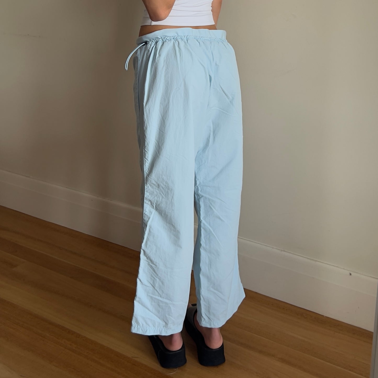 blue track short pants