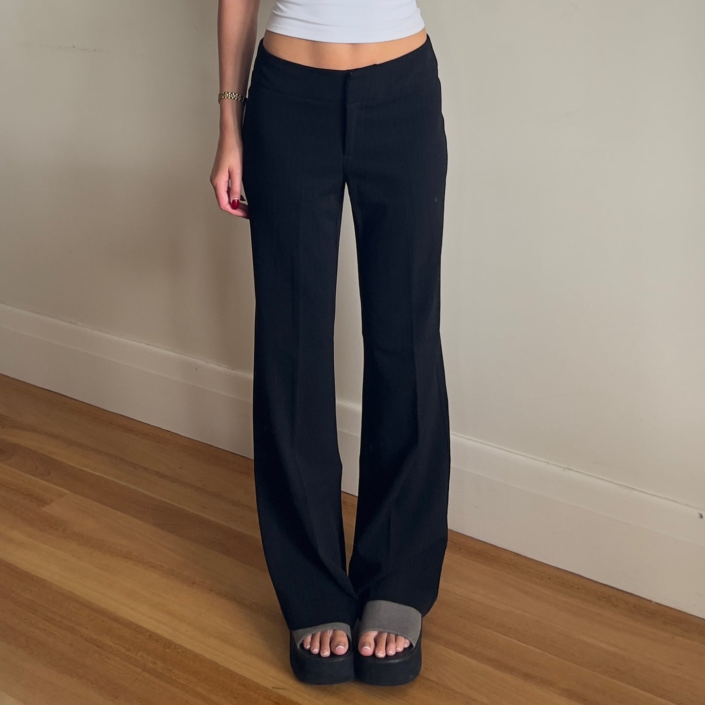 black tailored trousers