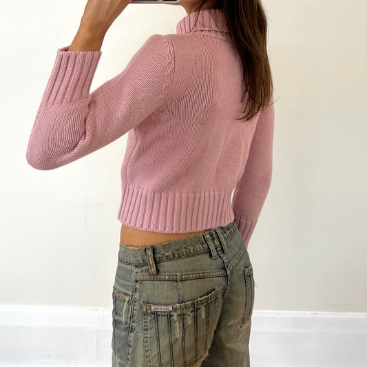 pink wool knit sweater