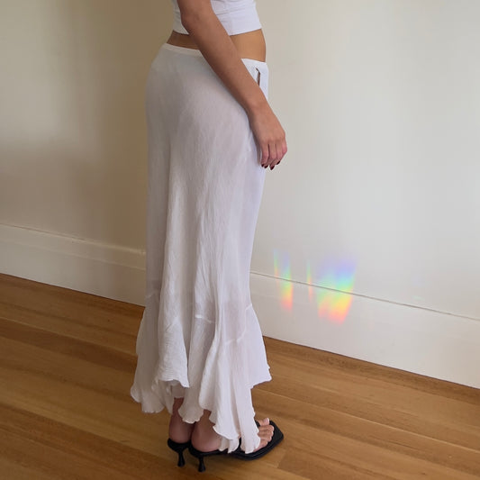 white maxi skirt