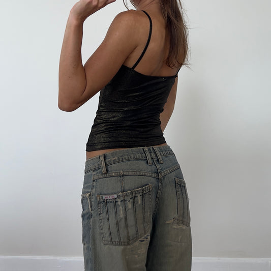 slinky metallic look cami