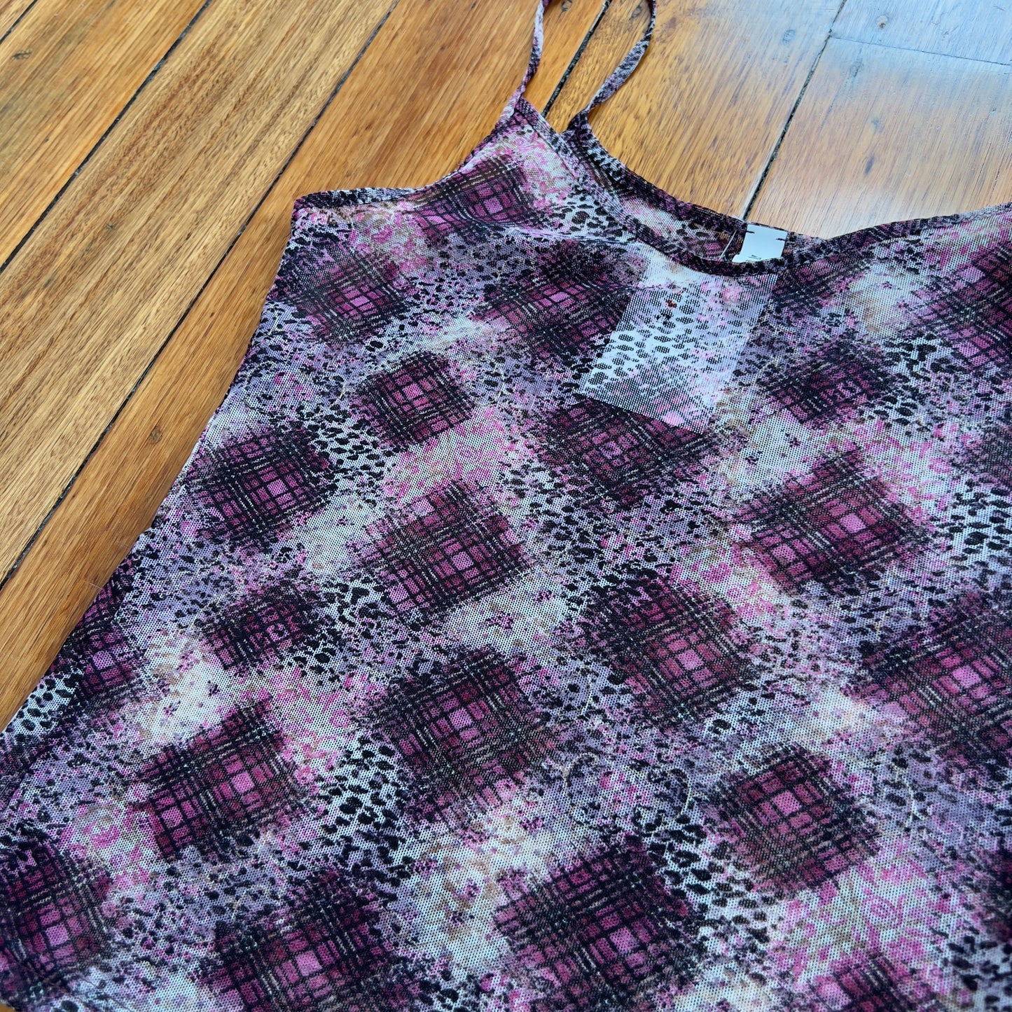 graphic mesh cami