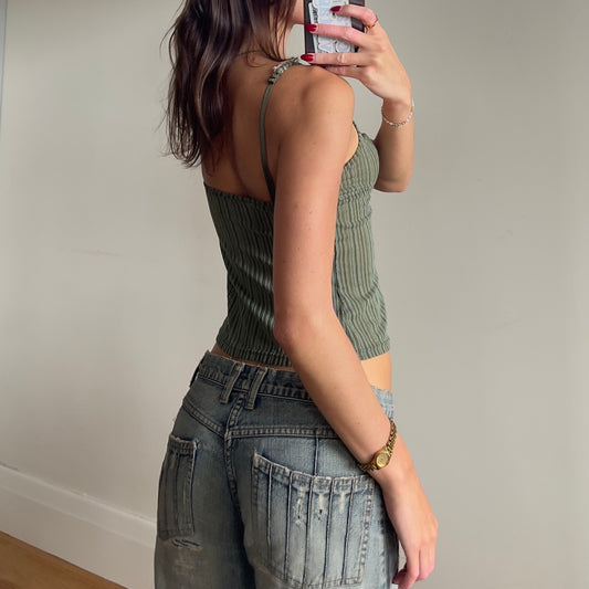 sheer khaki cami