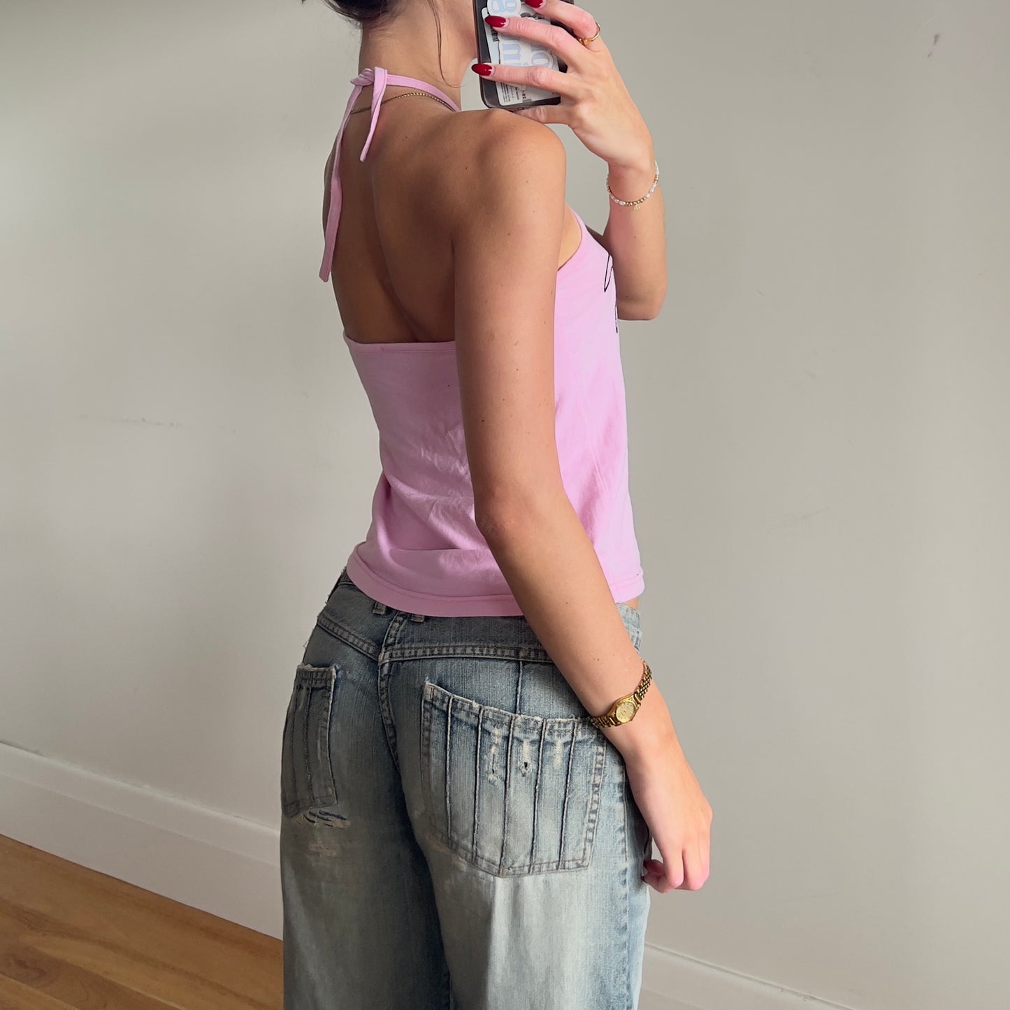 graphic halter top