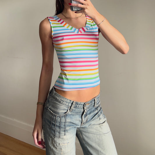 rainbow stripe tank top