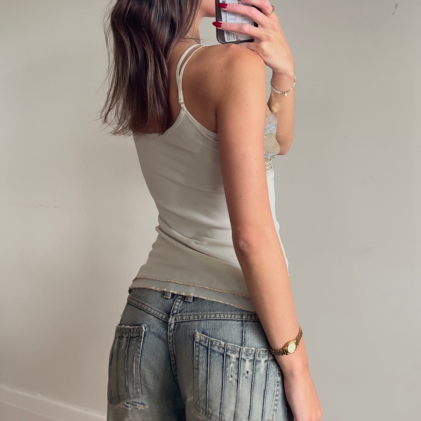 sequin mesh cami