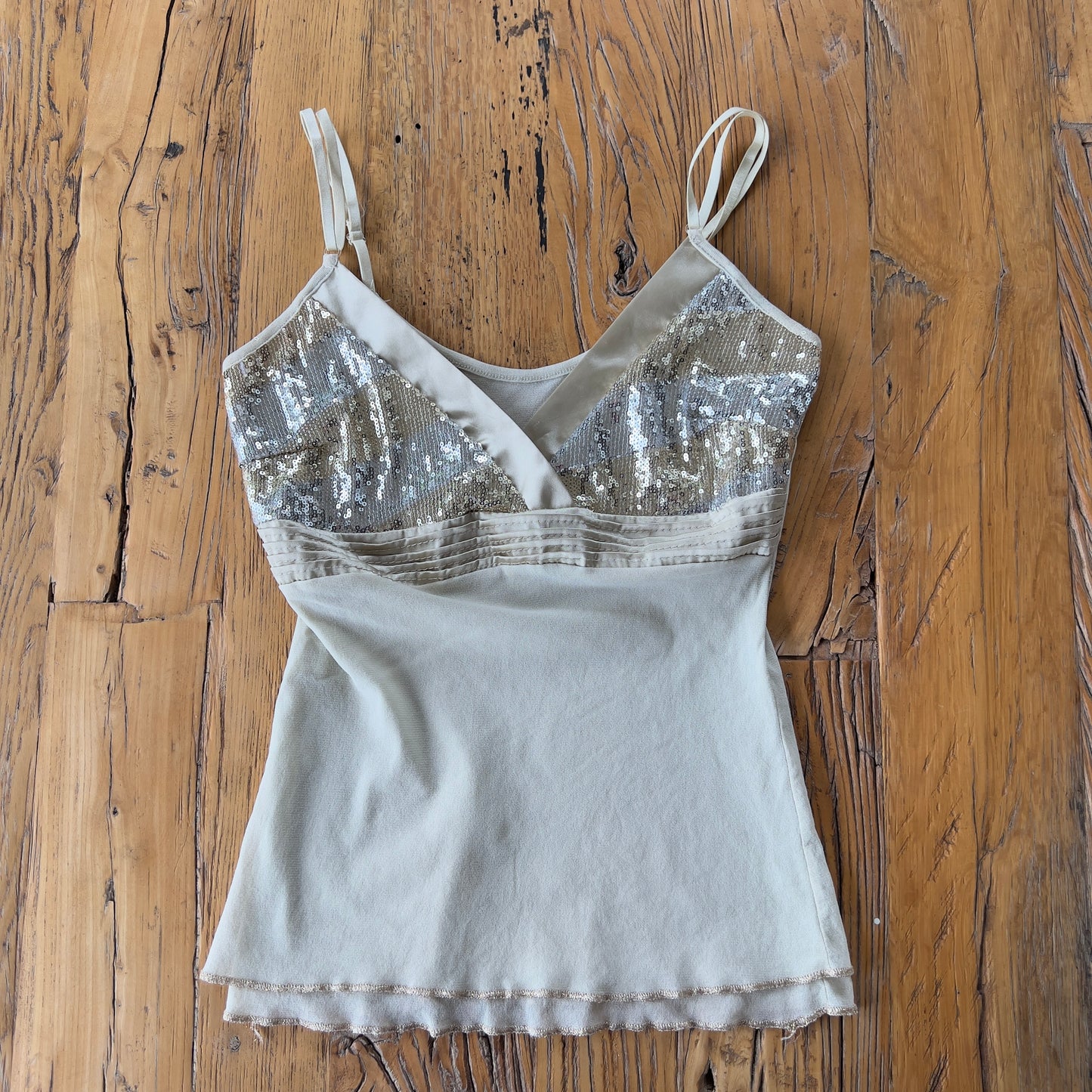 sequin mesh cami