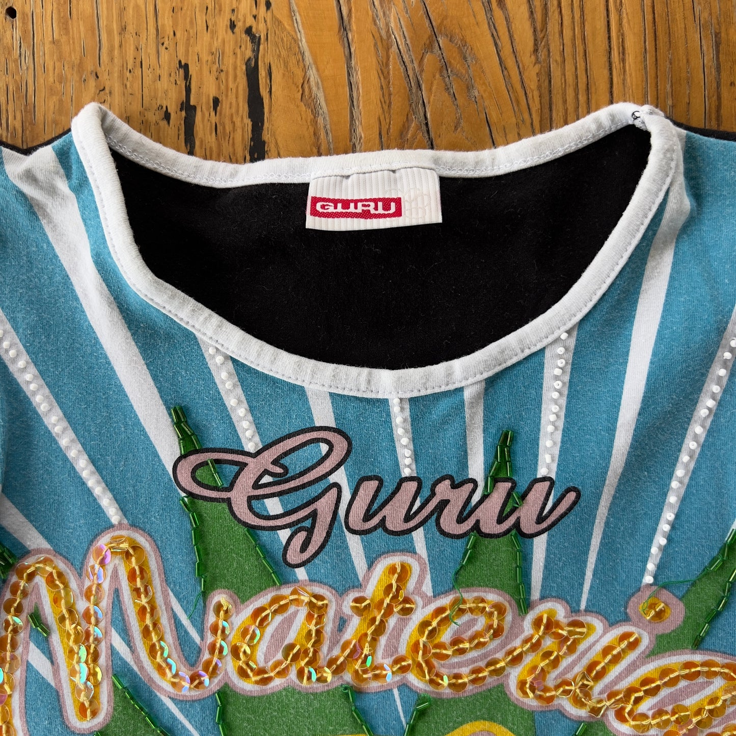 graphic sequin beaded tank top