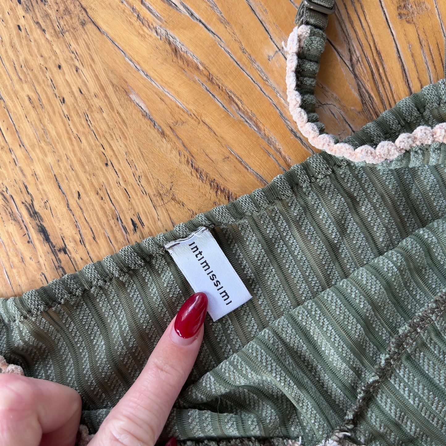 sheer khaki cami