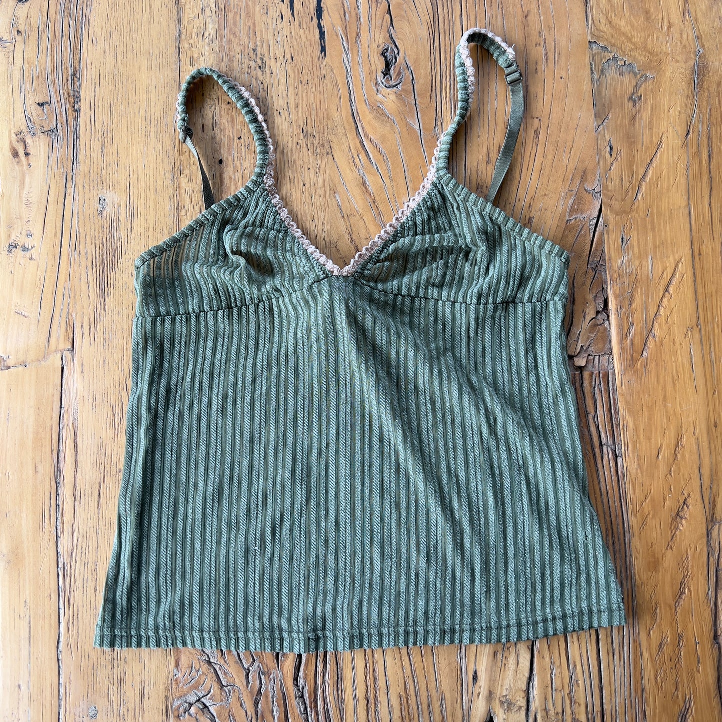 sheer khaki cami